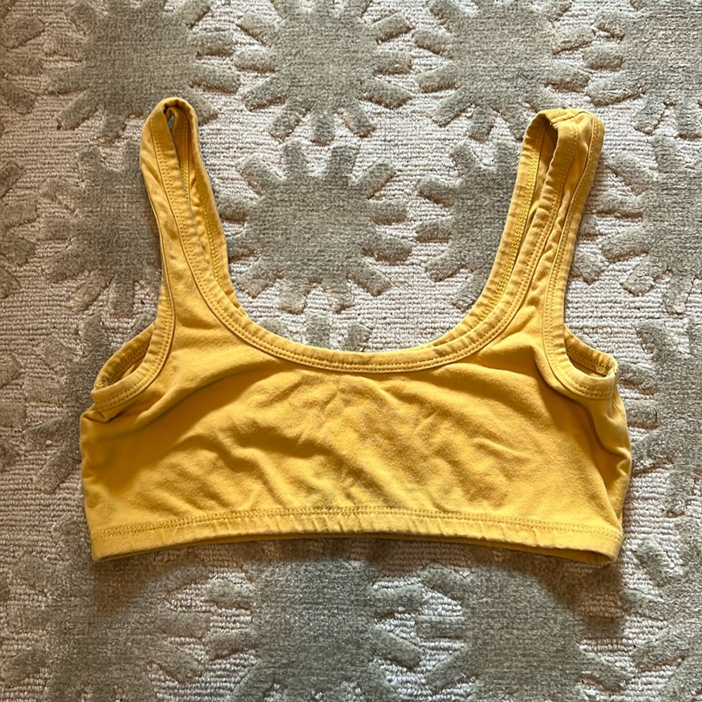 Wide Strap ARQ Bra, size medium, color Pollen/Yellow